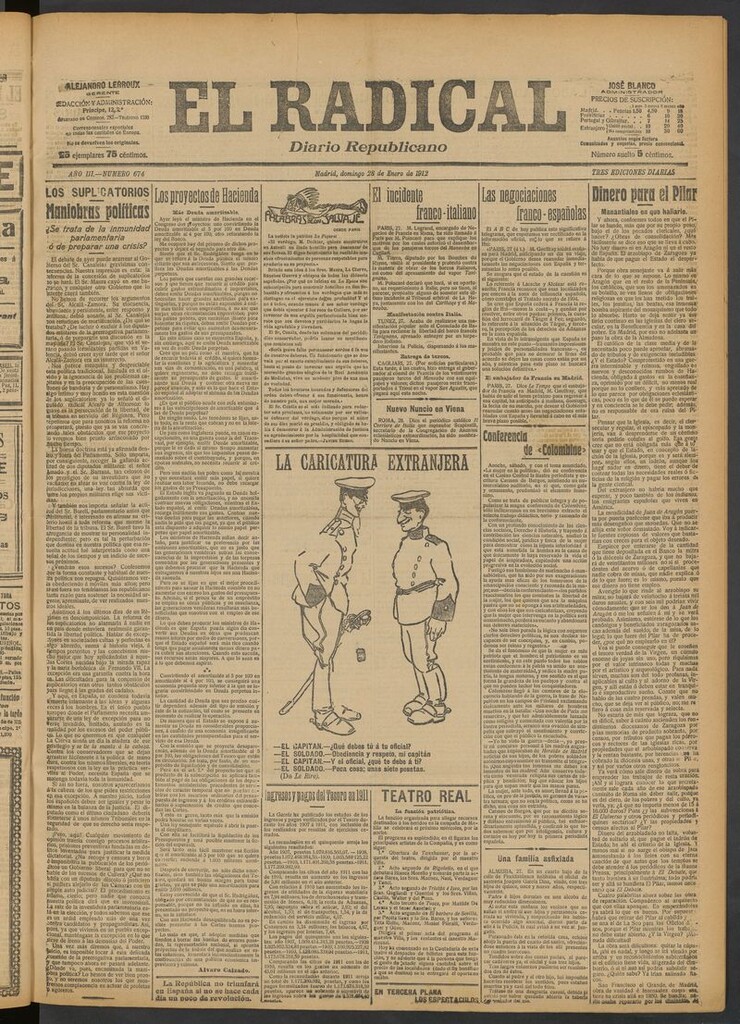 Miniatura de El Radical: diario republicano del 28 de enero de 1912