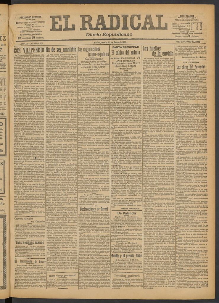 Miniatura de El Radical: diario republicano del 30 de enero de 1912
