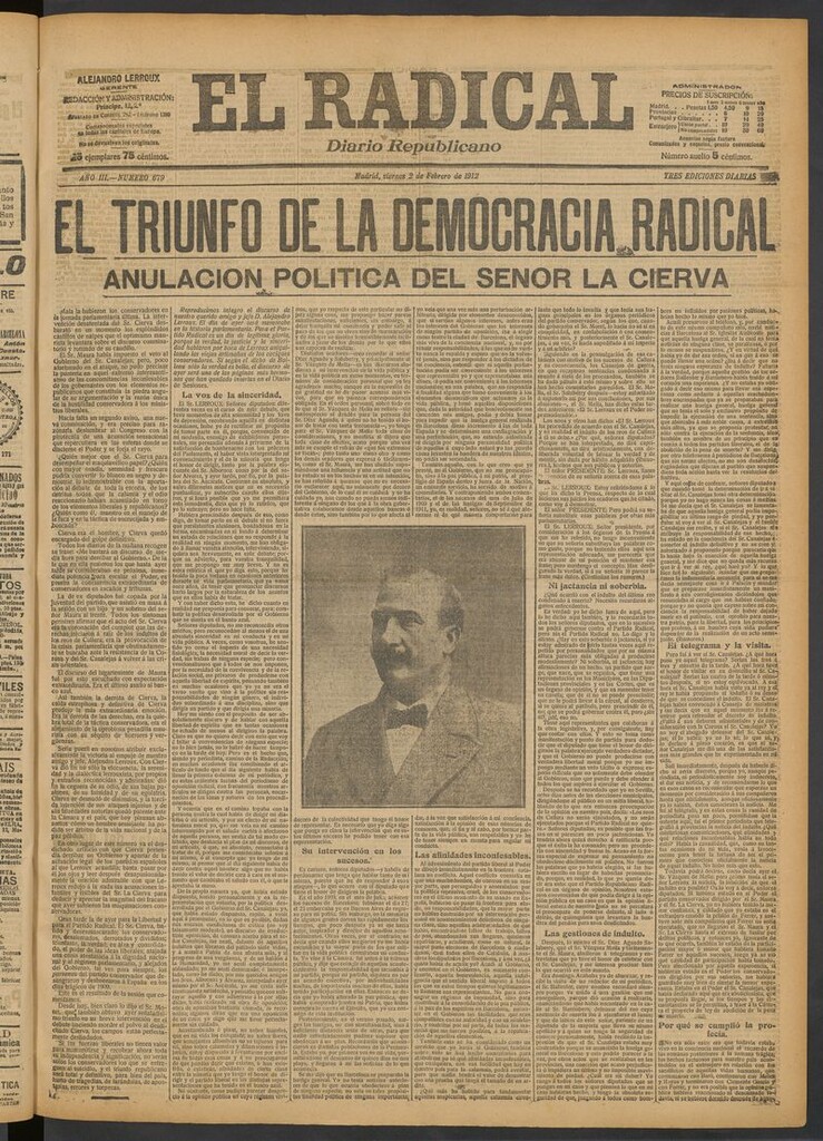 Miniatura de El Radical: diario republicano del 2 de febrero de 1912