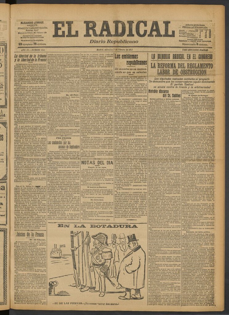 Miniatura de El Radical: diario republicano del 7 de febrero de 1912