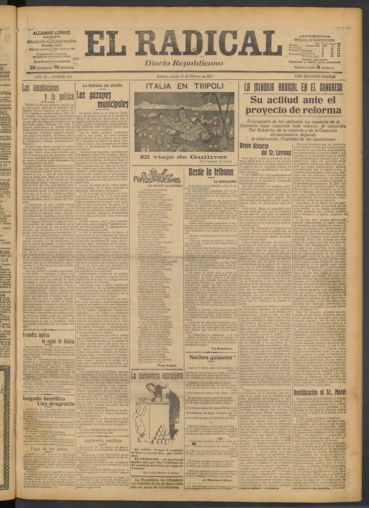 Miniatura de El Radical: diario republicano del 10 de febrero de 1912