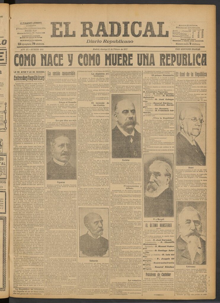 Miniatura de El Radical: diario republicano del 11 de febrero de 1912