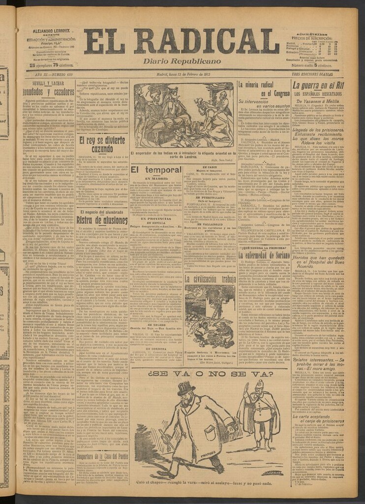 Miniatura de El Radical: diario republicano del 12 de febrero de 1912