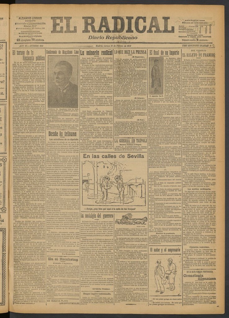 Miniatura de El Radical: diario republicano del 16 de febrero de 1912