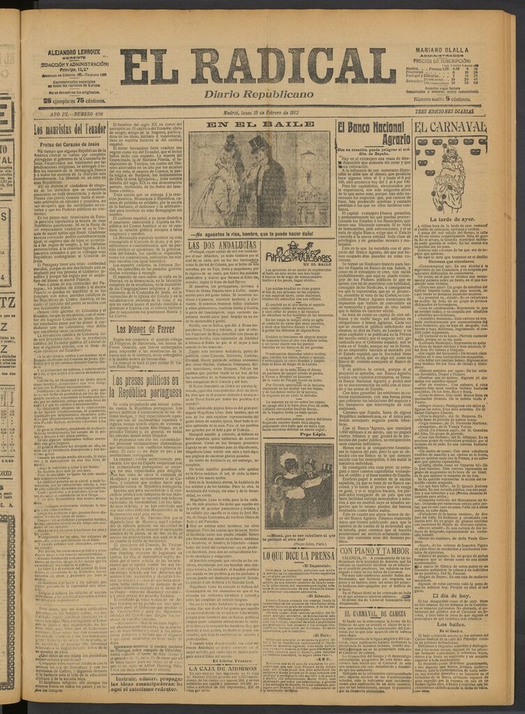 Miniatura de El Radical: diario republicano del 19 de febrero de 1912