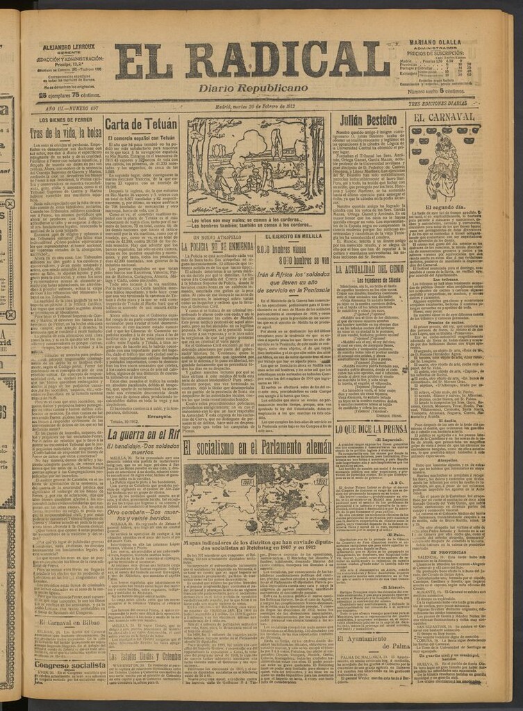 Miniatura de El Radical: diario republicano del 20 de febrero de 1912