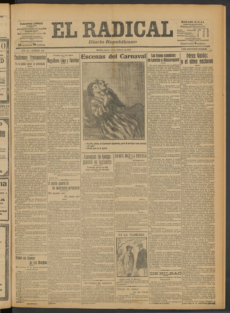 Miniatura de El Radical: diario republicano del 22 de febrero de 1912