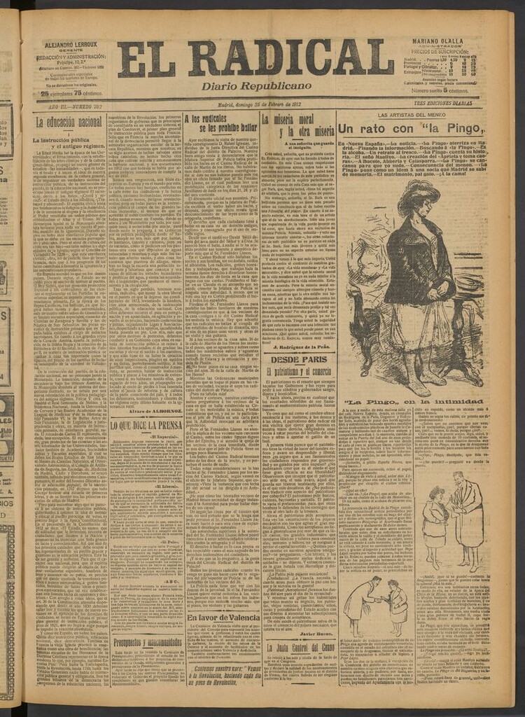 Miniatura de El Radical: diario republicano del 25 de febrero de 1912