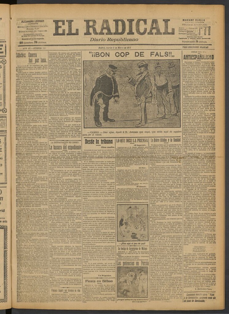 Miniatura de El Radical: diario republicano del 5 de marzo de 1912