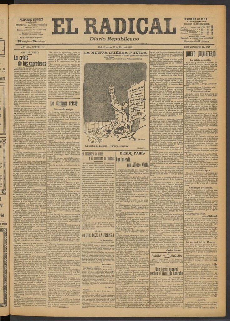 Miniatura de El Radical: diario republicano del 12 de marzo de 1912