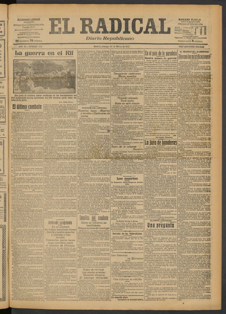 Miniatura de El Radical: diario republicano del 24 de marzo de 1912