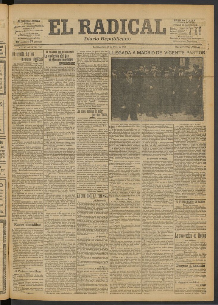Miniatura de El Radical: diario republicano del 30 de marzo de 1912