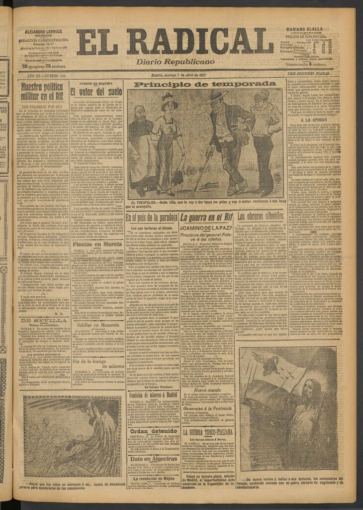 Miniatura de El Radical: diario republicano del 7 de abril de 1912