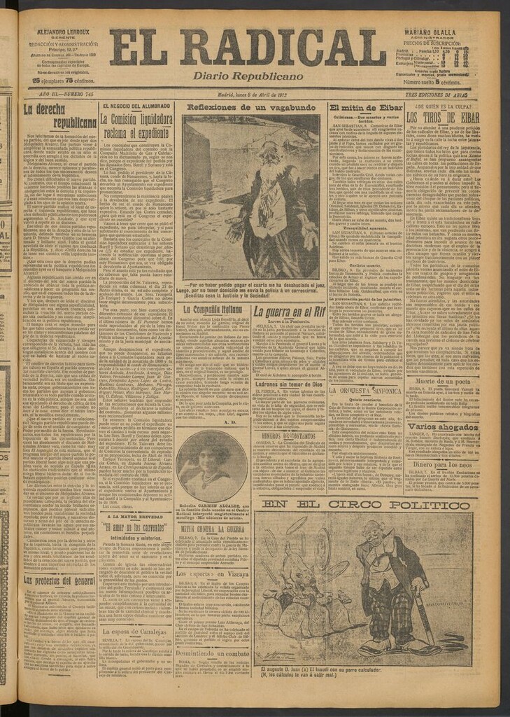 Miniatura de El Radical: diario republicano del 8 de abril de 1912