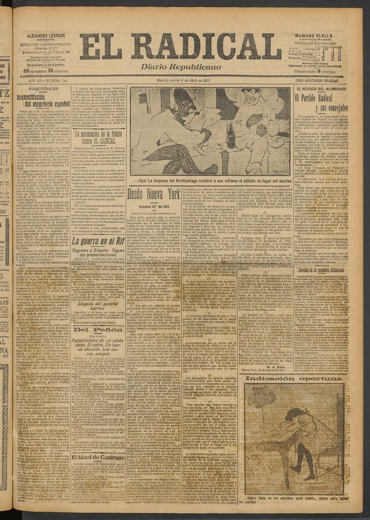 Miniatura de El Radical: diario republicano del 9 de abril de 1912