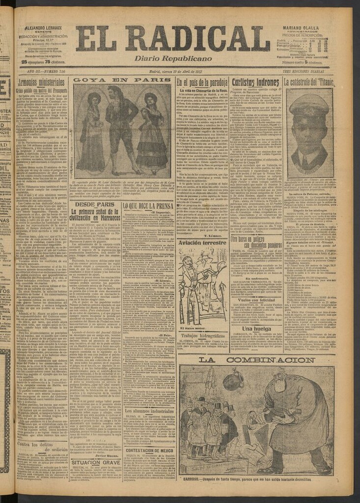 Miniatura de El Radical: diario republicano del 19 de abril de 1912