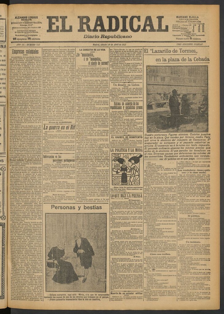 Miniatura de El Radical: diario republicano del 20 de abril de 1912