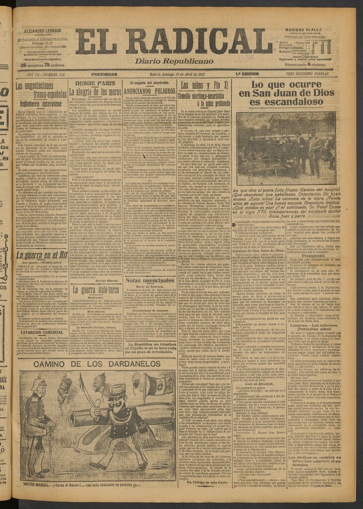 Miniatura de El Radical: diario republicano del 21 de abril de 1912