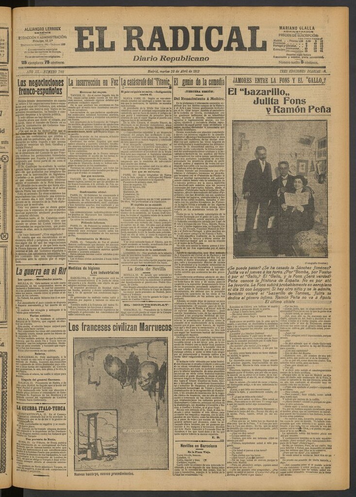 Miniatura de El Radical: diario republicano del 23 de abril de 1912