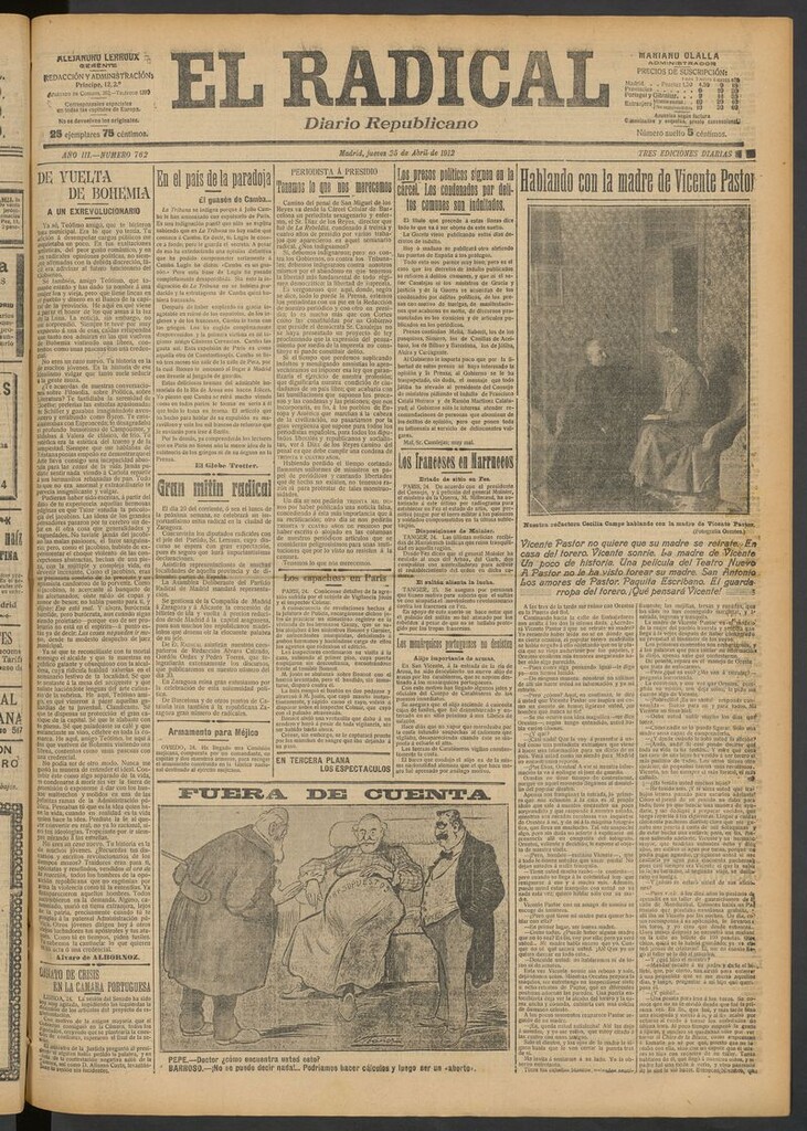 Miniatura de El Radical: diario republicano del 25 de abril de 1912