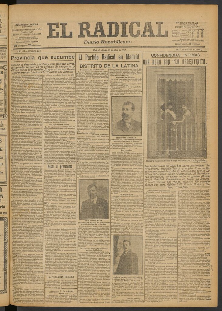 Miniatura de El Radical: diario republicano del 27 de abril de 1912