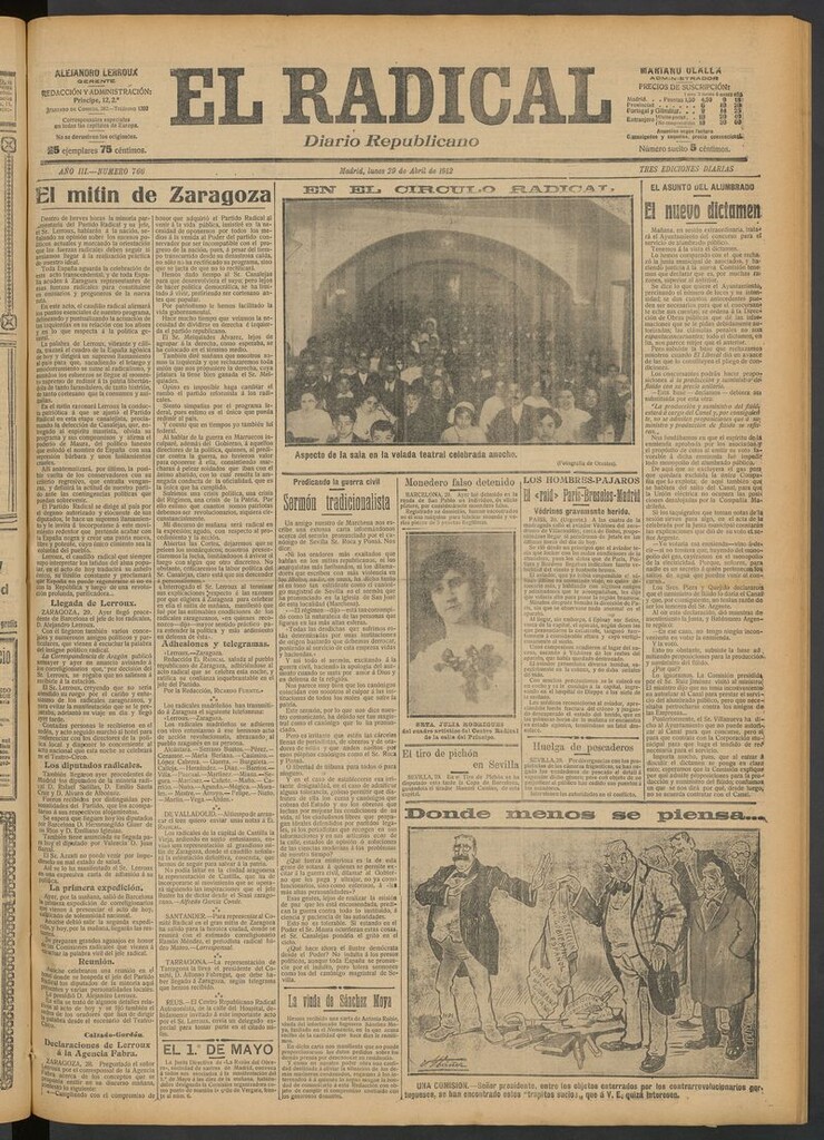 Miniatura de El Radical: diario republicano del 29 de abril de 1912