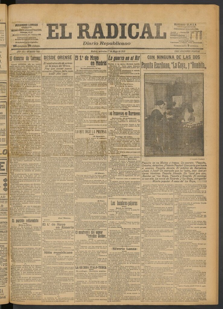 Miniatura de El Radical: diario republicano del 1 de mayo de 1912
