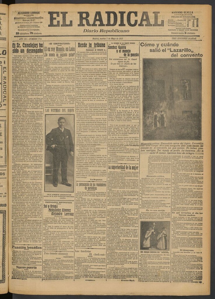 Miniatura de El Radical: diario republicano del 7 de mayo de 1912