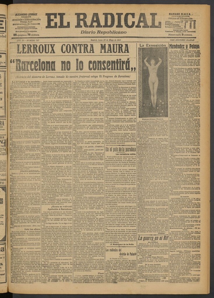 Miniatura de El Radical: diario republicano del 20 de mayo de 1912
