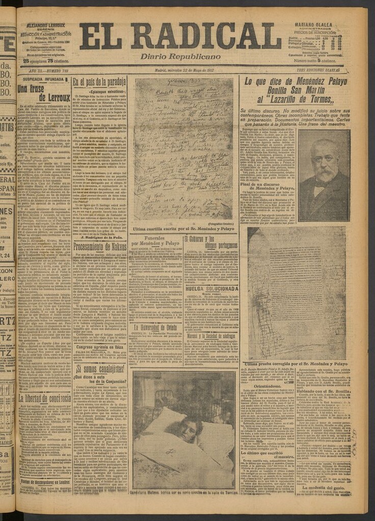 Miniatura de El Radical: diario republicano del 22 de mayo de 1912