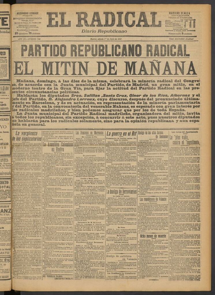 Miniatura de El Radical: diario republicano del 1 de junio de 1912