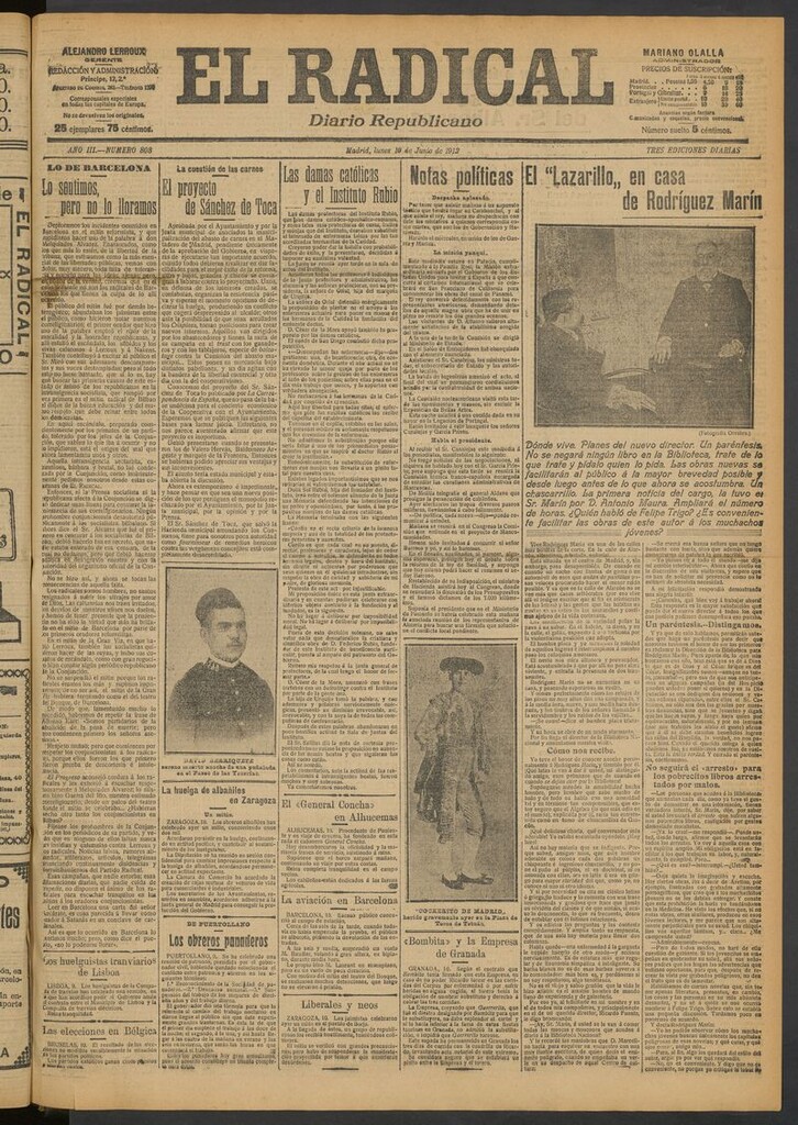 Miniatura de El Radical: diario republicano del 10 de junio de 1912
