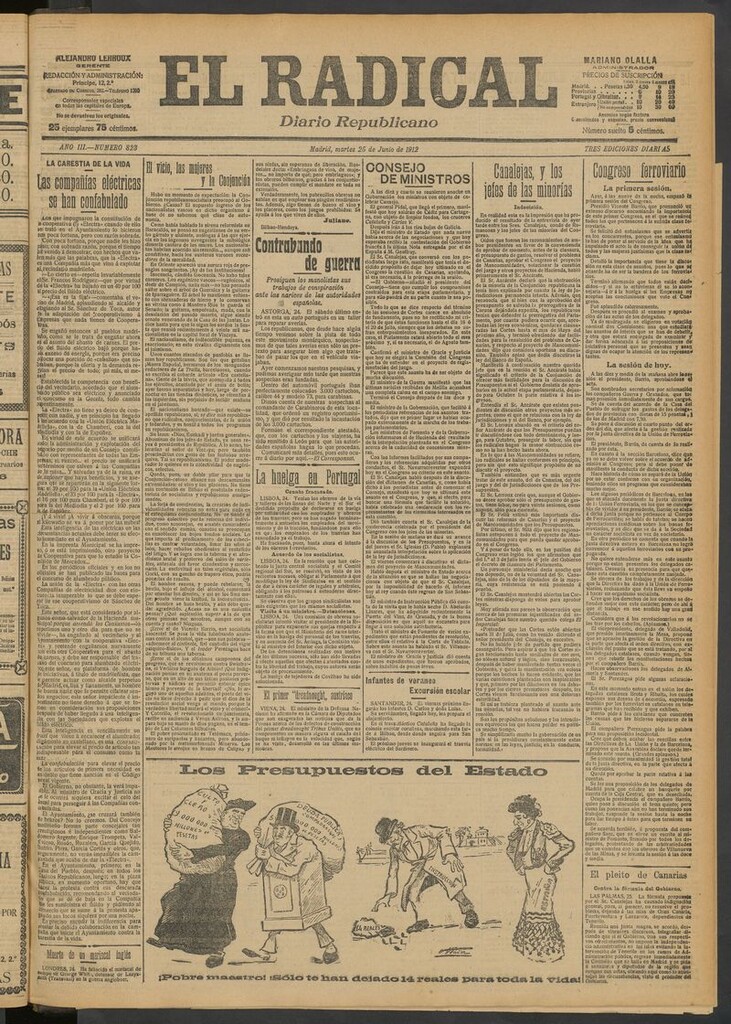 Miniatura de El Radical: diario republicano del 25 de junio de 1912