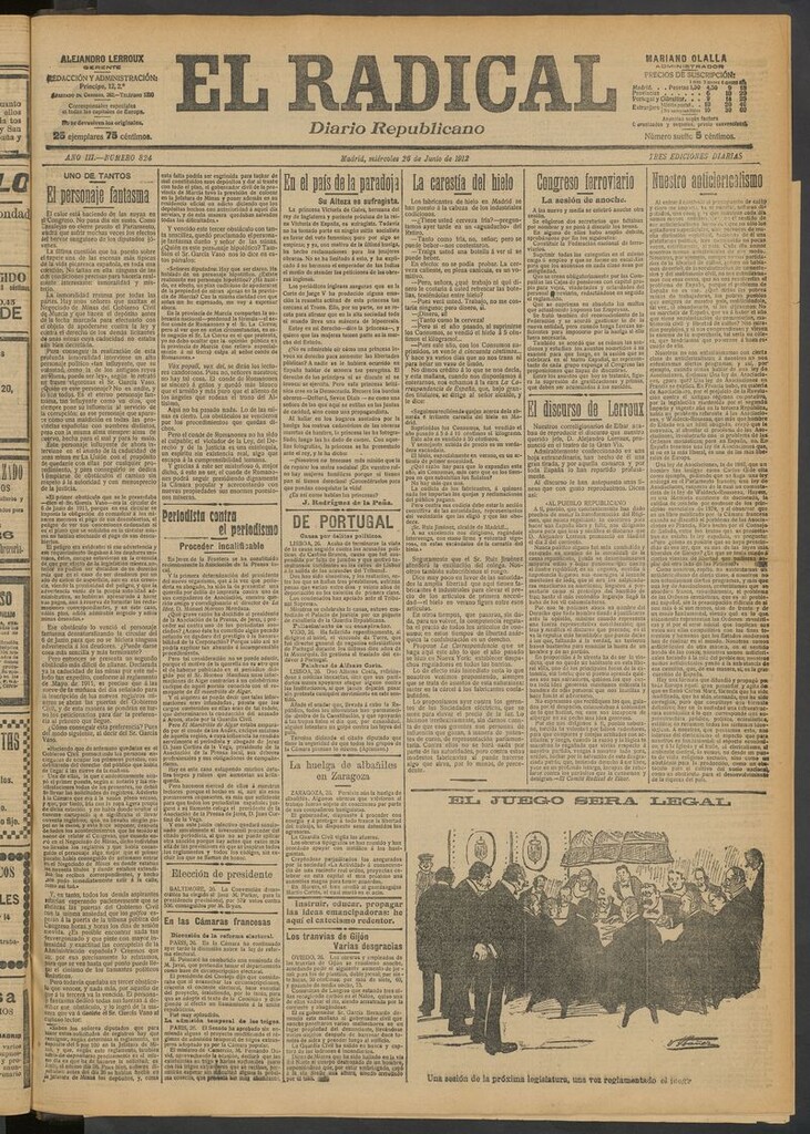Miniatura de El Radical: diario republicano del 26 de junio de 1912