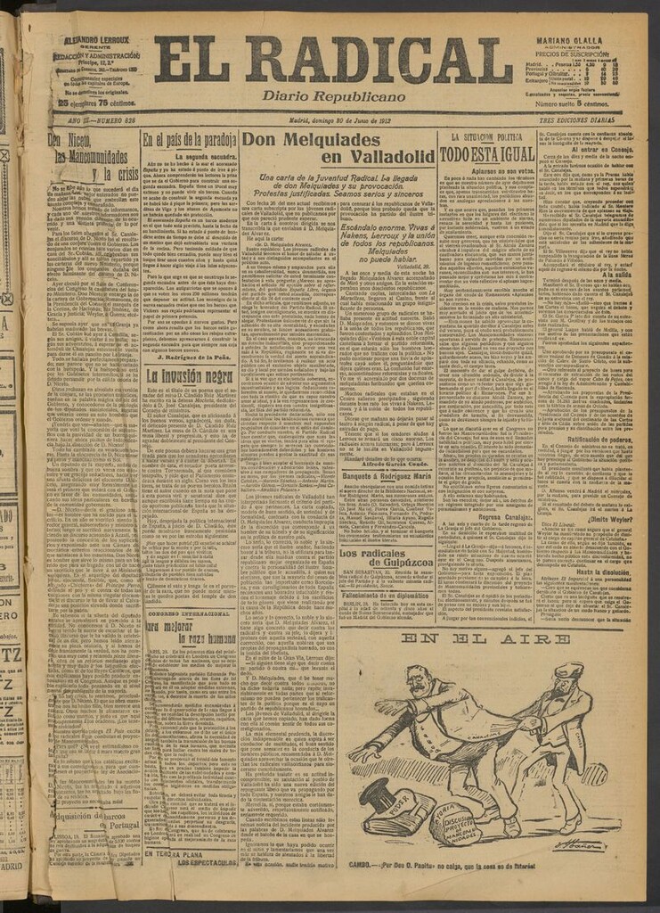 Miniatura de El Radical: diario republicano del 30 de junio de 1912