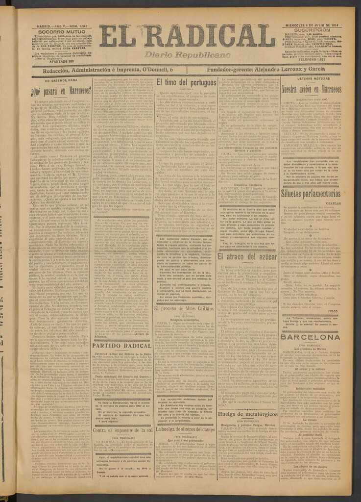 Miniatura de El Radical: diario republicano del 8 de julio de 1914