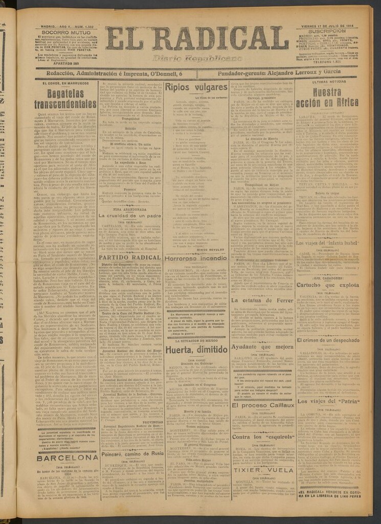 Miniatura de El Radical: diario republicano del 17 de julio de 1914