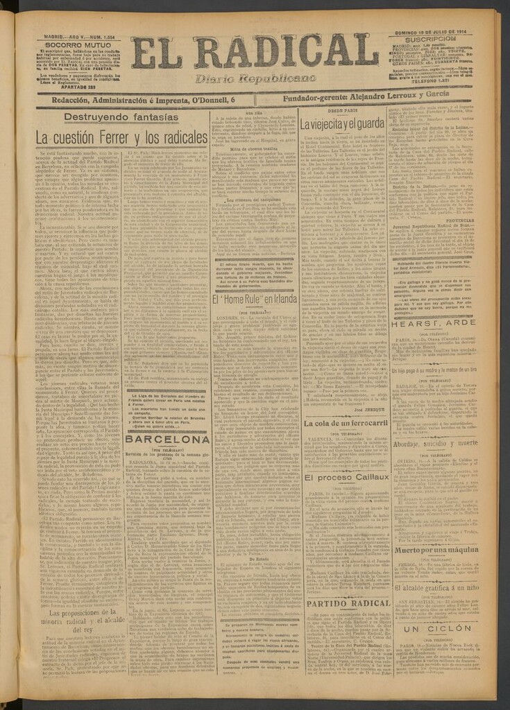 Miniatura de El Radical: diario republicano del 19 de julio de 1914