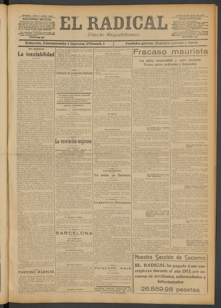Miniatura de El Radical: diario republicano del 20 de julio de 1914
