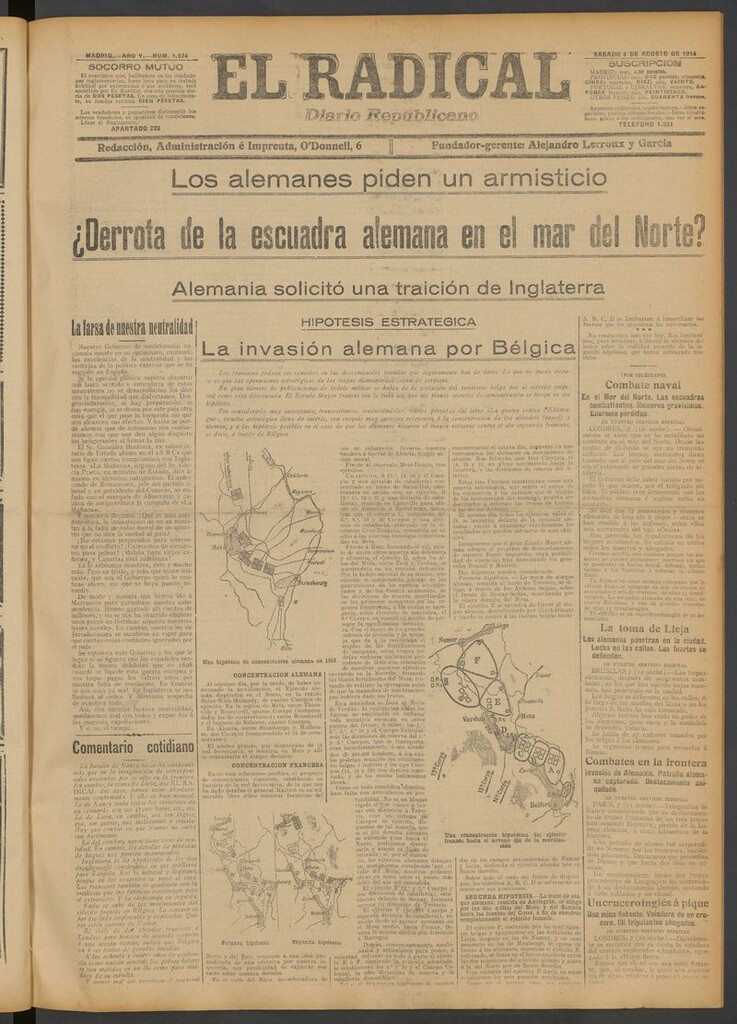 Miniatura de El Radical: diario republicano del 8 de agosto de 1914