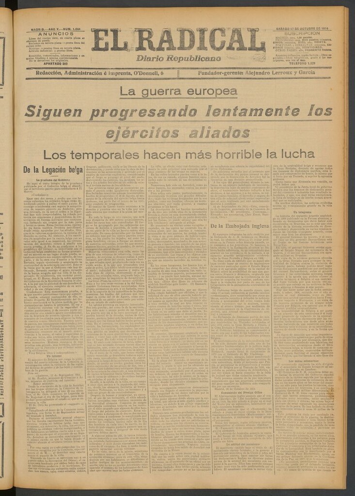 Miniatura de El Radical: diario republicano del 17 de octubre de 1914