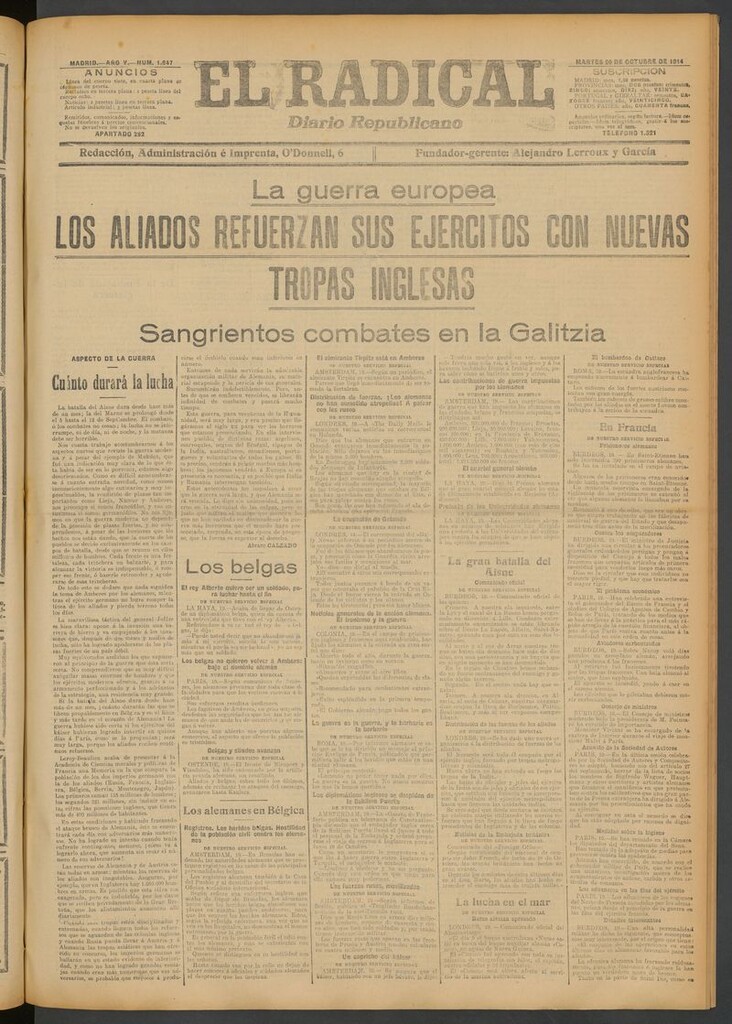 Miniatura de El Radical: diario republicano del 20 de octubre de 1914