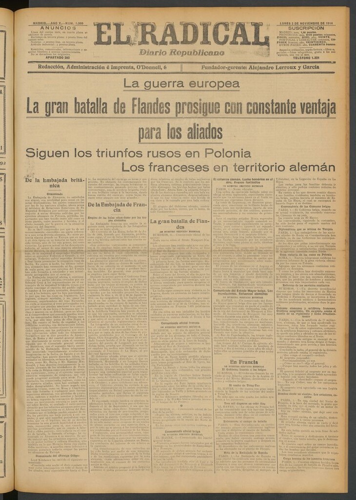 Miniatura de El Radical: diario republicano del 2 de noviembre de 1914