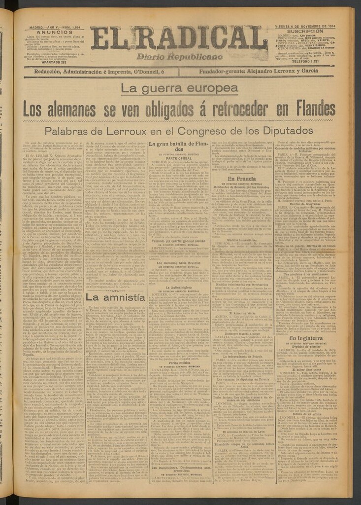 Miniatura de El Radical: diario republicano del 6 de noviembre de 1914