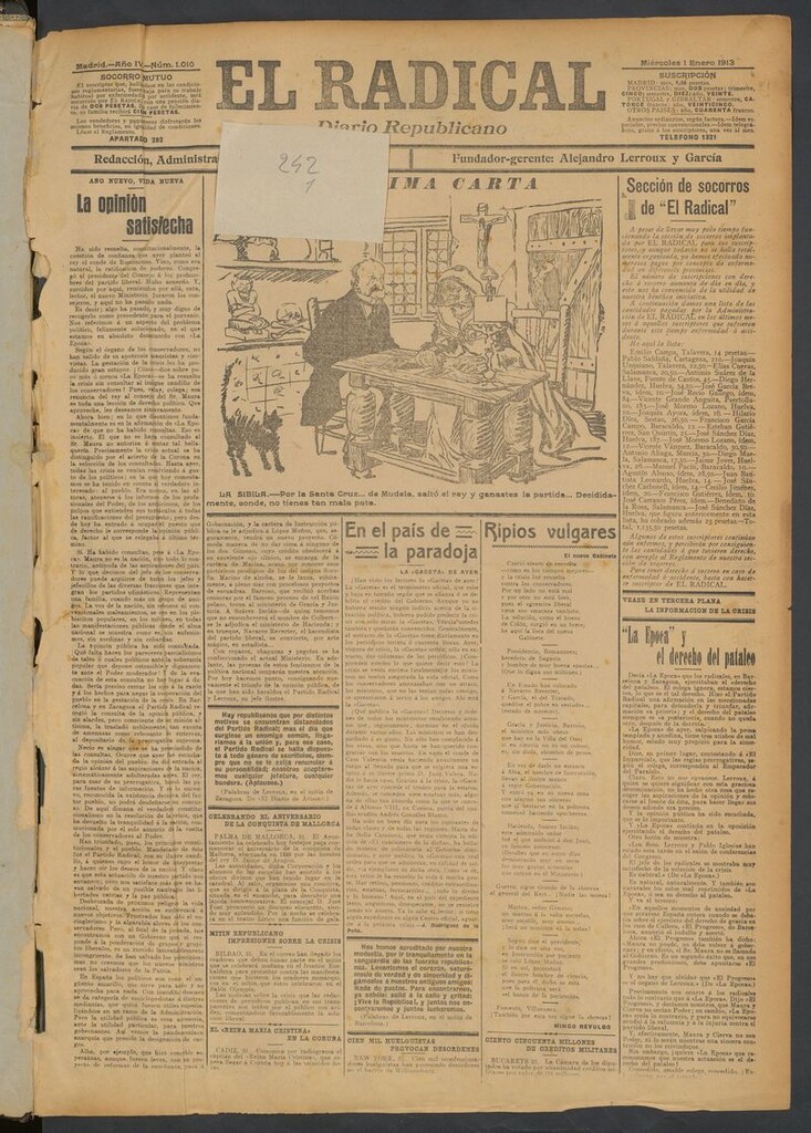 Miniatura de El Radical: diario republicano del 1 de enero de 1913