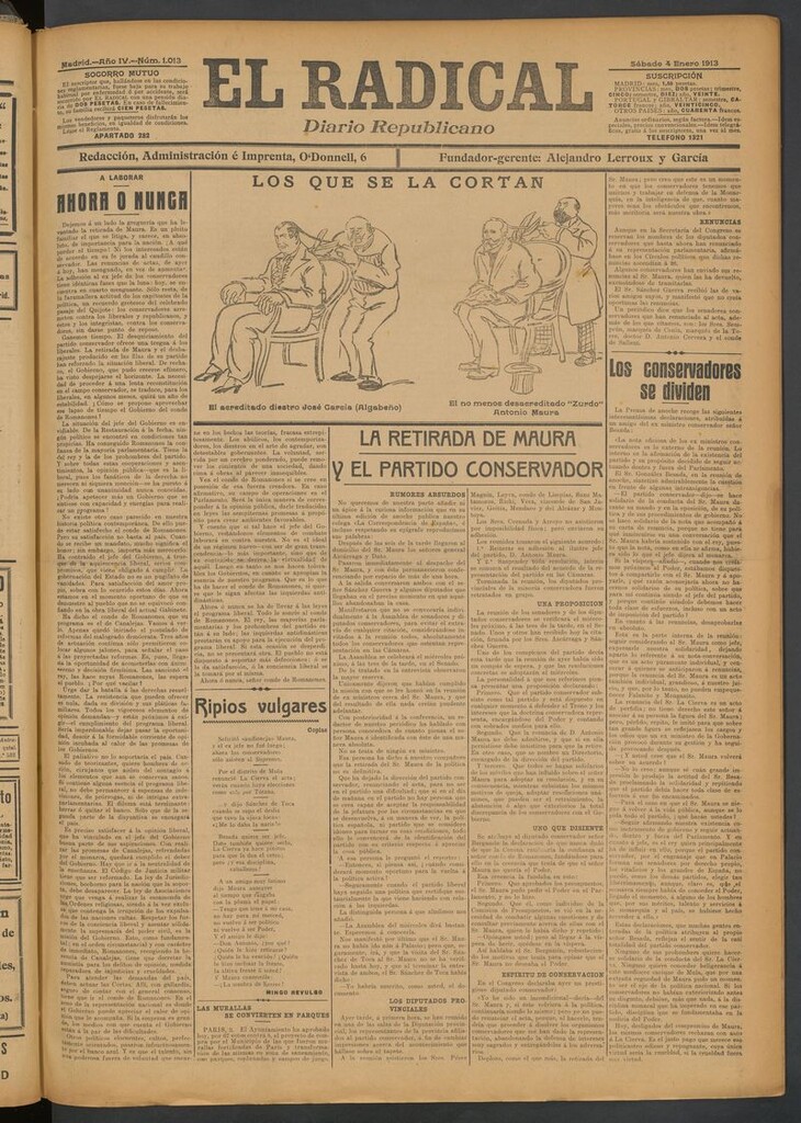 Miniatura de El Radical: diario republicano del 4 de enero de 1913