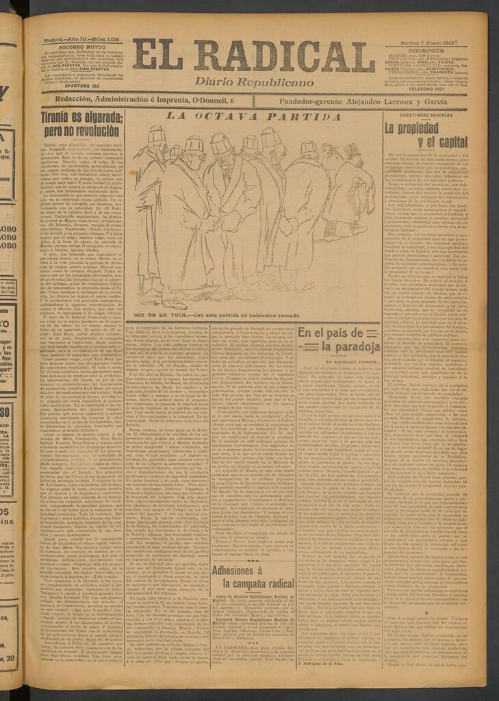 Miniatura de El Radical: diario republicano del 7 de enero de 1913
