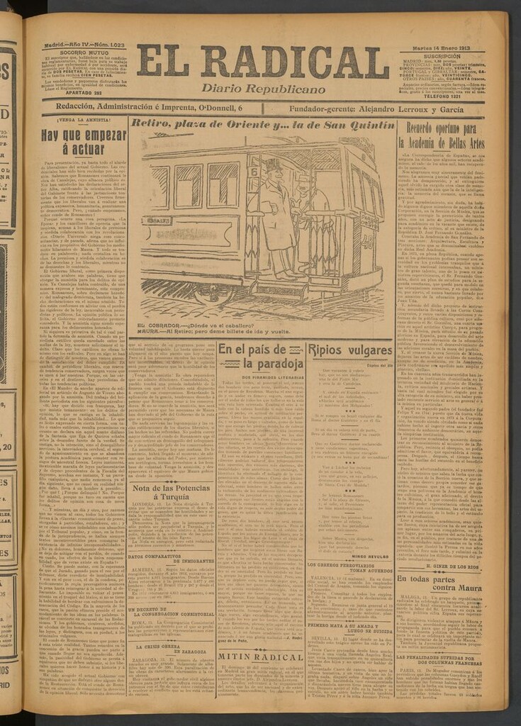 Miniatura de El Radical: diario republicano del 14 de enero de 1913