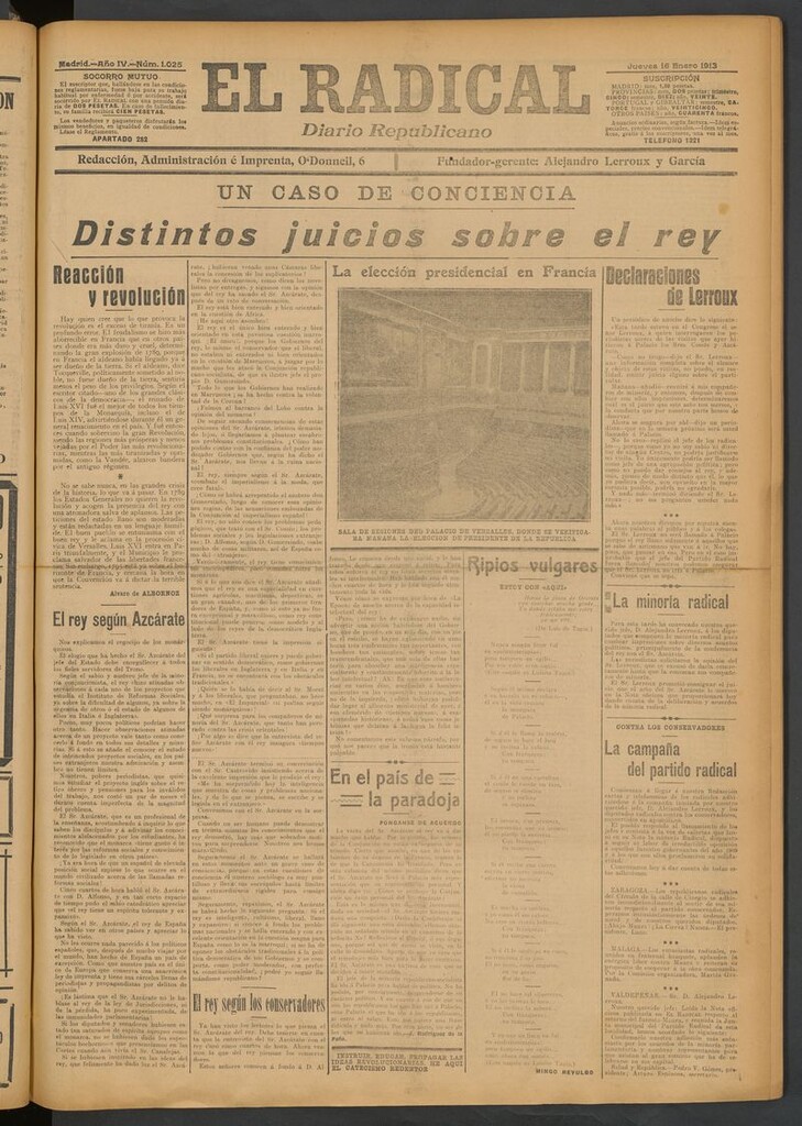 Miniatura de El Radical: diario republicano del 16 de enero de 1913