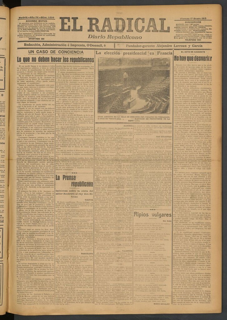 Miniatura de El Radical: diario republicano del 17 de enero de 1913